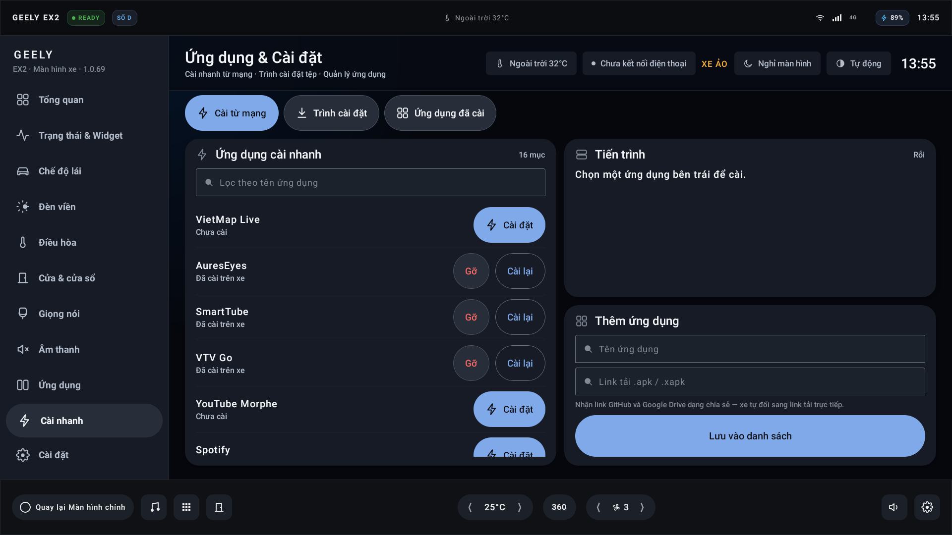 Kho ứng dụng Cài nhanh 1 chạm (Dark)