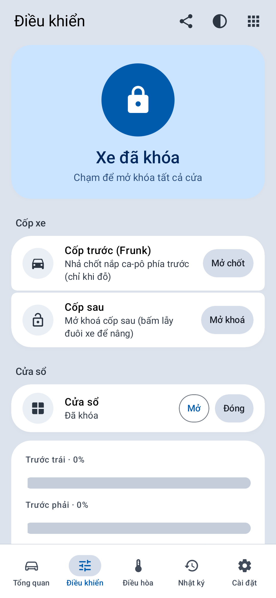 Điều khiển tiện ích trên điện thoại (Light)