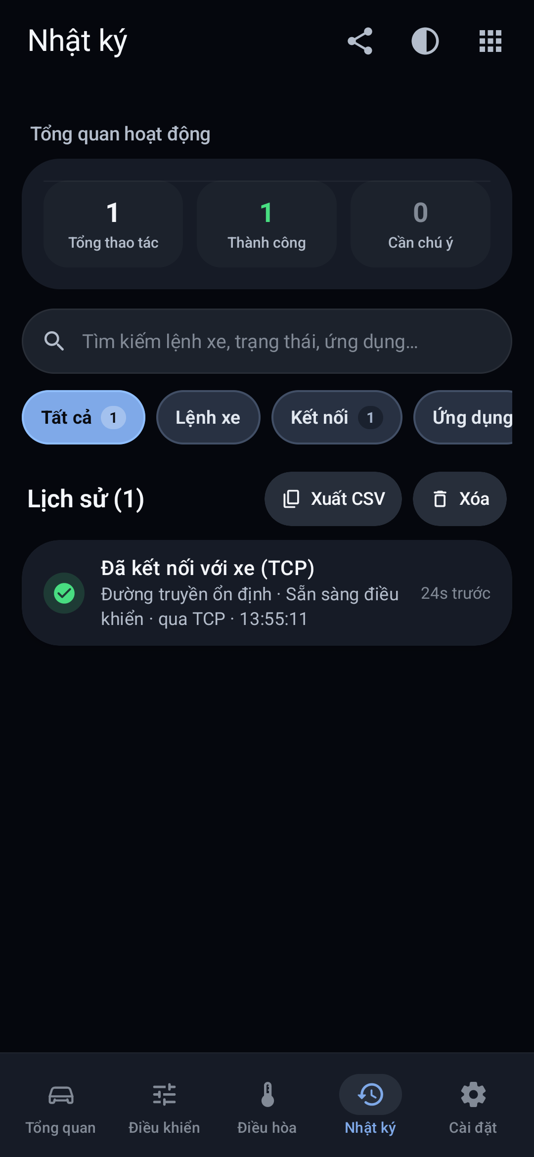 Nhật ký truyền nhận lệnh (Dark)